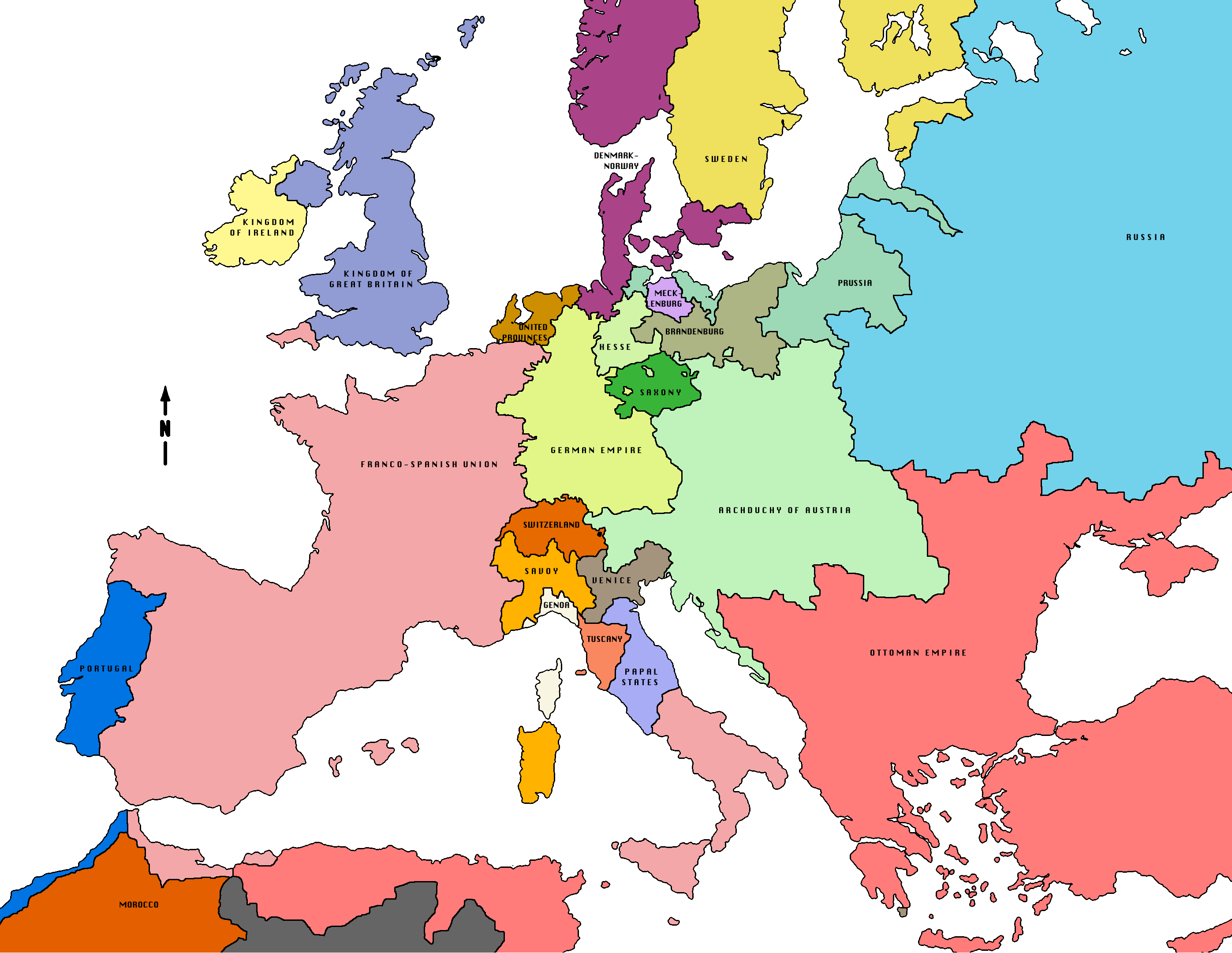 Map Of Europe 1800