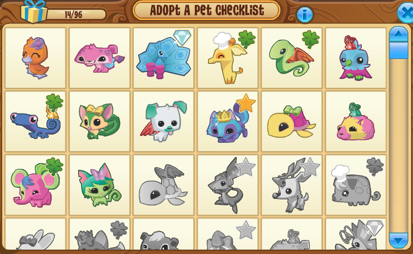 Adopt A Pet Checklist Animal Jam Wiki Fandom powered by Wikia