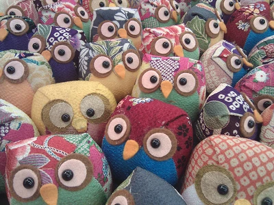 Many, many plush owl toys.