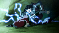 Asami stuns a guard