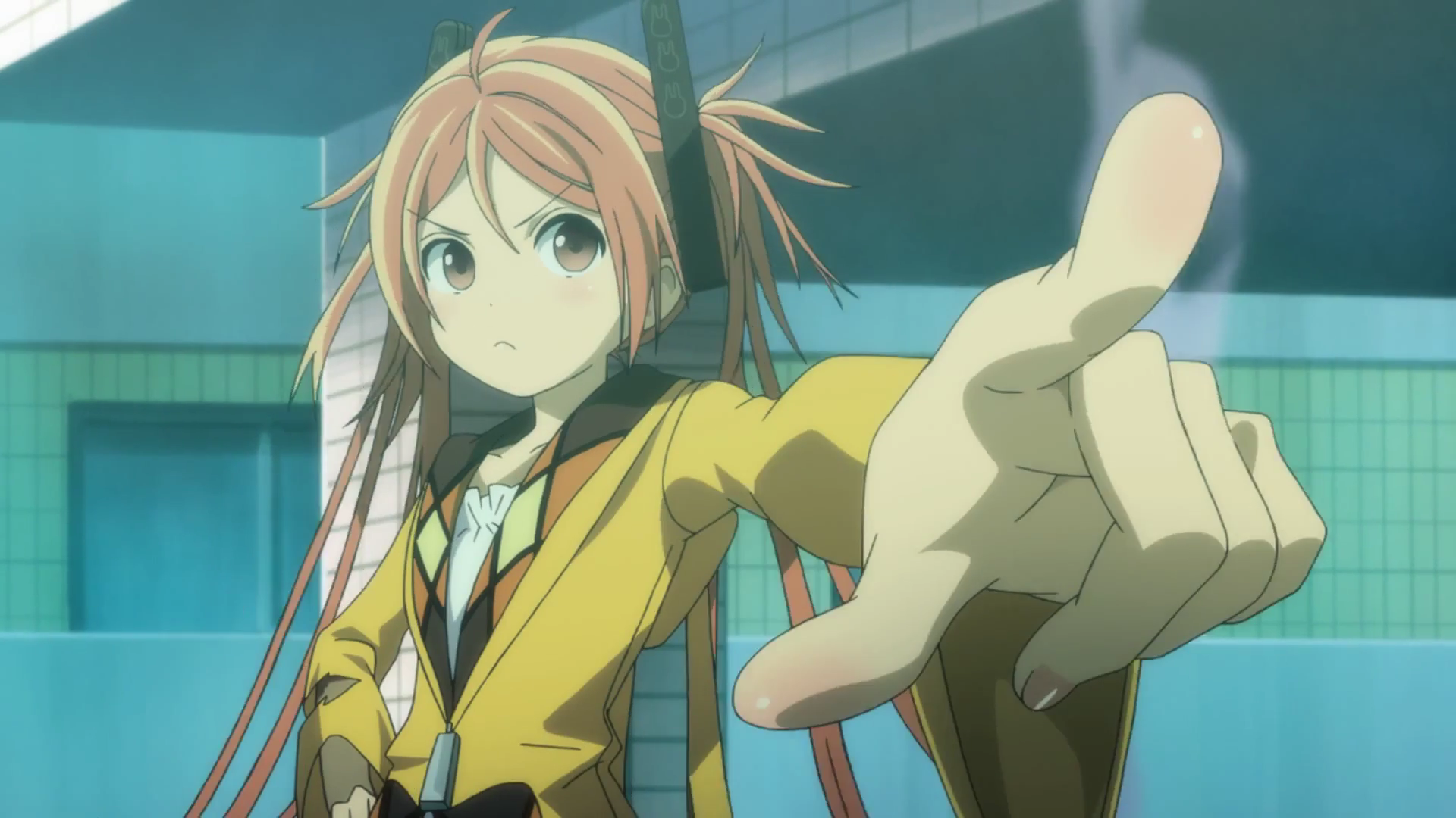 Image - Enju points at Sumiaki (Pre Release).png | Black Bullet Wiki