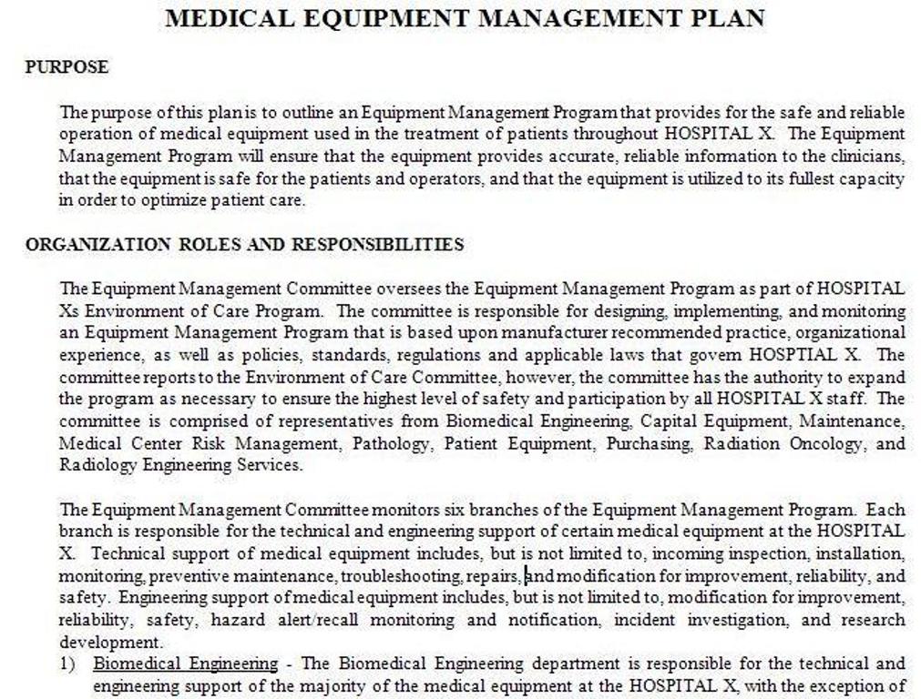 medical equipment management plan bmet wiki fandom management plan
