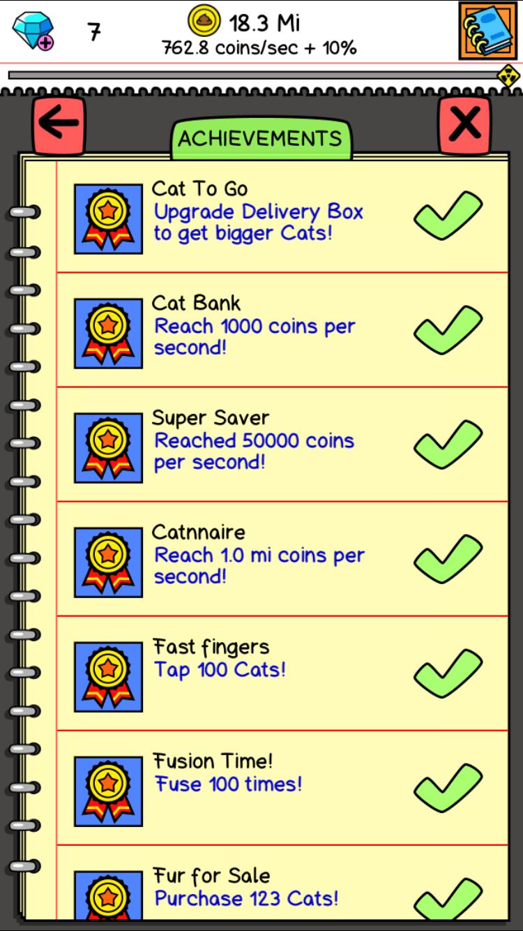 list of achievements