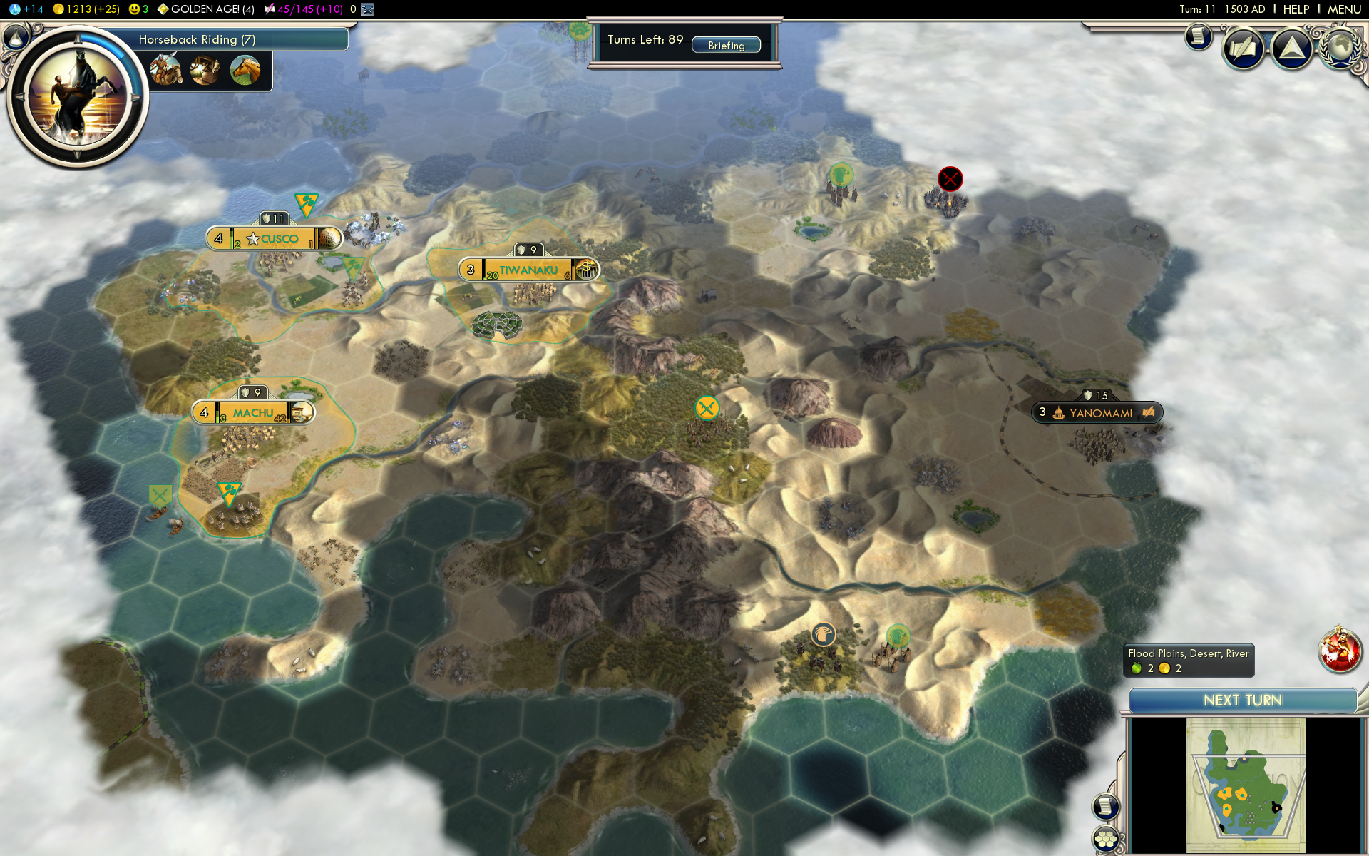 Image ZeroOne Conquest of the New World game as Inca on turn 11.png