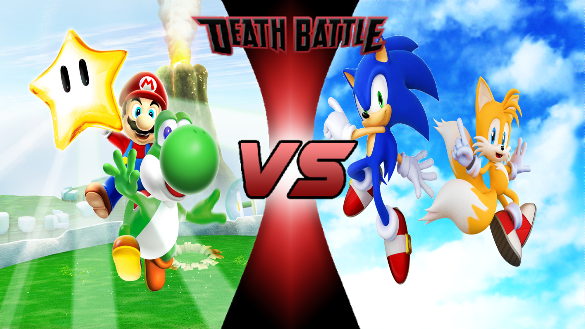 mario and yoshi vs sonic and tails  death battle fanon