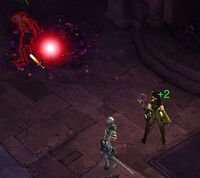 Wizard attacks zombies with Arcane Orb