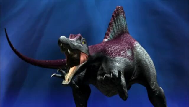 dinosaur with spiny fin on back