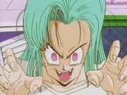 Bulma under the black water mist