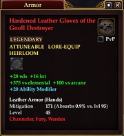 Hardened Leather Gloves of the Gnoll Destroyer