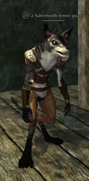 A Sabertooth tower guard