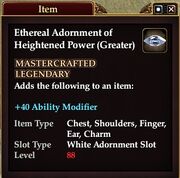 Ethereal Adornment of Heightened Power (Greater)