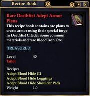 Rare Deathfist Adept Armor Plans