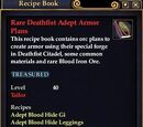 Rare Deathfist Adept Armor Plans