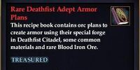 Rare Deathfist Adept Armor Plans