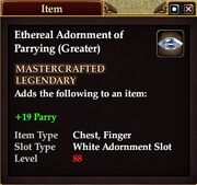 Ethereal Adornment of Parrying (Greater)