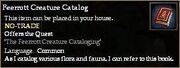 Feerrott Creature Catalog (House Item)