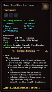 Razor Sharp Bloodiron Sword
