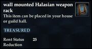 Wall mounted Halasian weapon rack