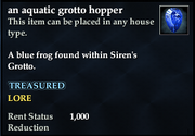 An aquatic grotto hopper