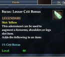 Focus: Lesser Crit Bonus