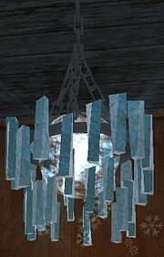 Frost-rimed chandelier (Visible)