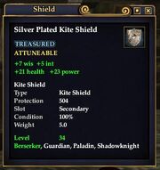 Silver plated kite shield