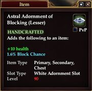 Astral Adornment of Blocking (Lesser)
