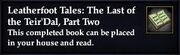 Leatherfoot Tales- The Last of the Teir'Dal, Part Two