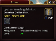 Opulent female gold skirt