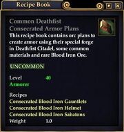 Common Deathfist Consecrated Armor Plans
