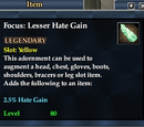 Focus: Lesser Hate Gain