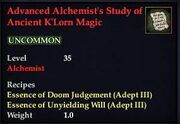 Advanced Alchemist's Study of Ancient K'Lorn Magic