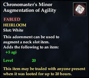 Chronomaster's Minor Augmentation of Agility