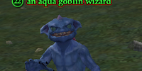 An aqua goblin wizard