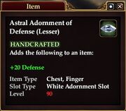 Astral Adornment of Defense (Lesser)