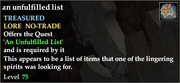 An unfulfilled list