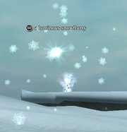 A luminous snowflurry