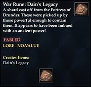 War Rune- Dain's Legacy