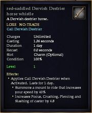 Red-saddled Dervish Destrier horse whistle