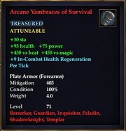 Arcane Vambraces of Survival