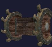 Wall mounted Halasian weapon rack (Visible)