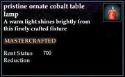 Ornate Cobalt Table Lamp