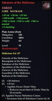 Sabatons of the Malicious
