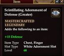 Scintillating Adornment of Defense (Greater)