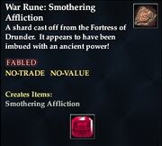 War Rune Smothering Afflicition