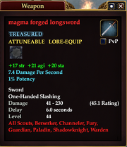 Magma forged longsword