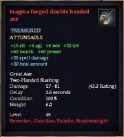 Magma forged double headed axe