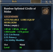 Bamboo Splinted Girdle of Melee