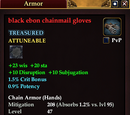 Black ebon chainmail gloves