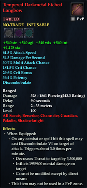 Tempered Darkmetal Etched Longbow